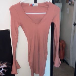 Free people beach long sleeve ribbed dress